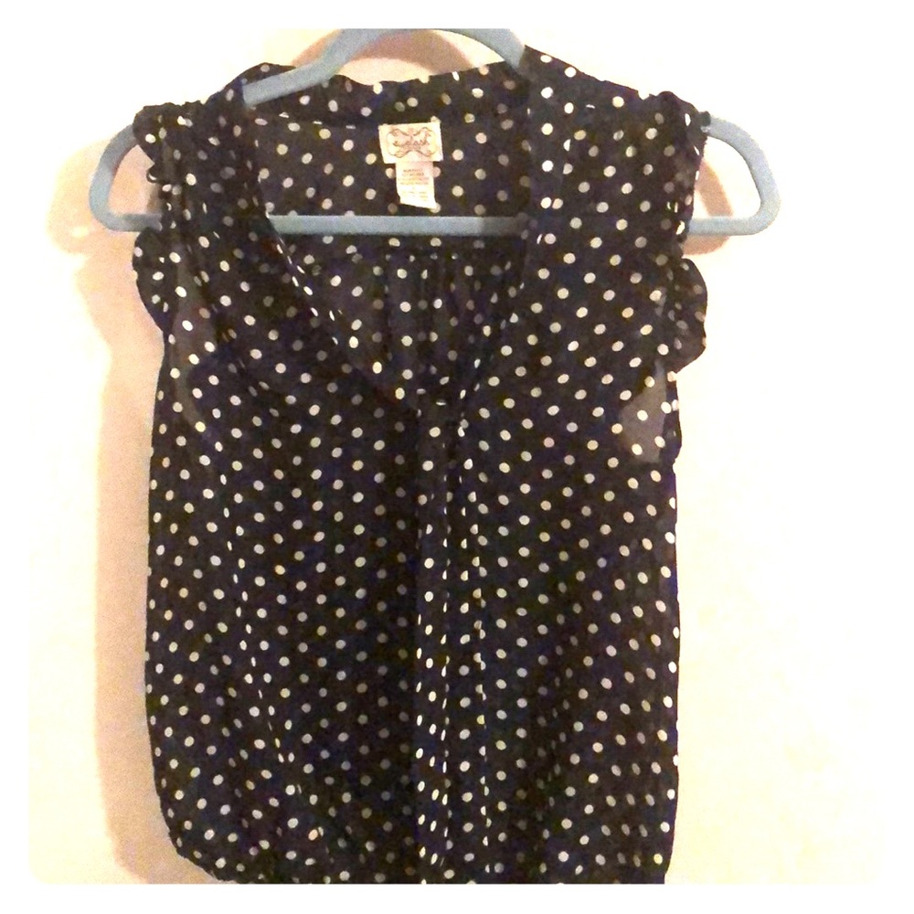 Navy w/tan pock a dots